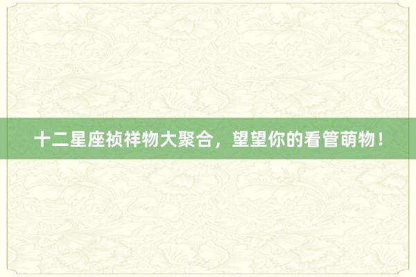 十二星座祯祥物大聚合，望望你的看管萌物！